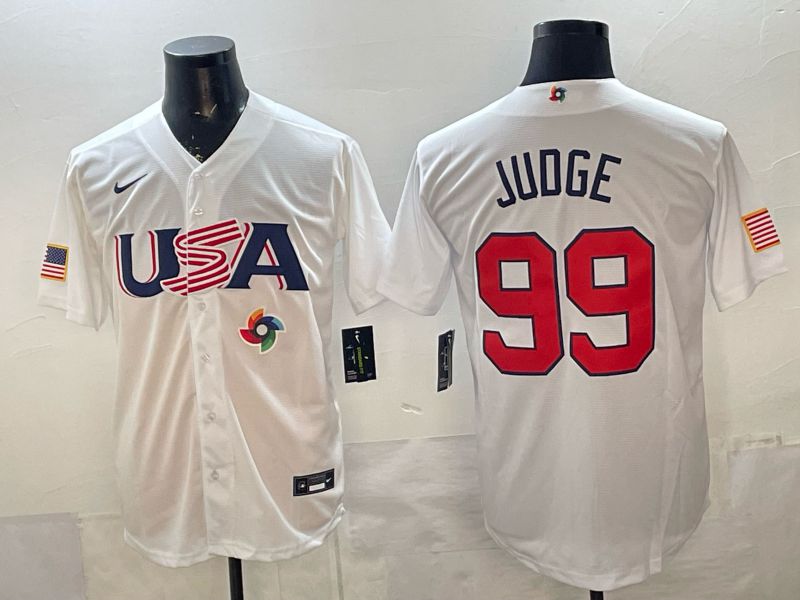Men 2026 World Cub USA #99 Judge white Nike MLB Jersey style 03